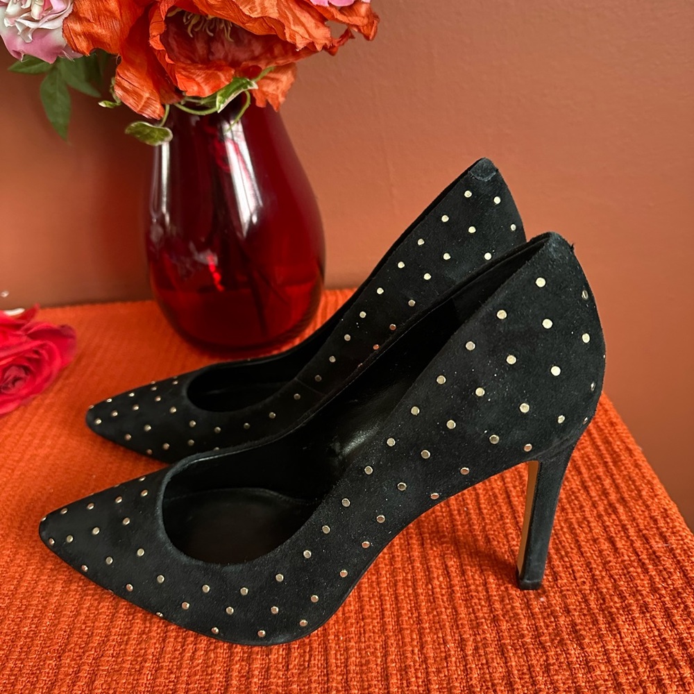 Banana Republic Black Heels with Gold Dots